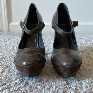 7.5 Bronx 5 inch brown platform stiletto heels